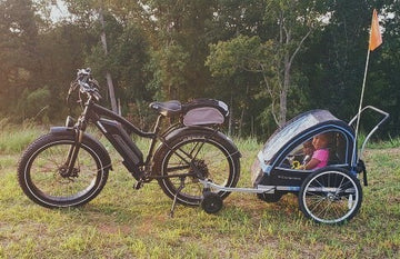 safely riding ebikes with kids on a trailer