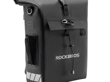 ROCKBROS Convertible Waterproof Bike Rack Bag 18L Adjustable Capacity Backpack Straps
