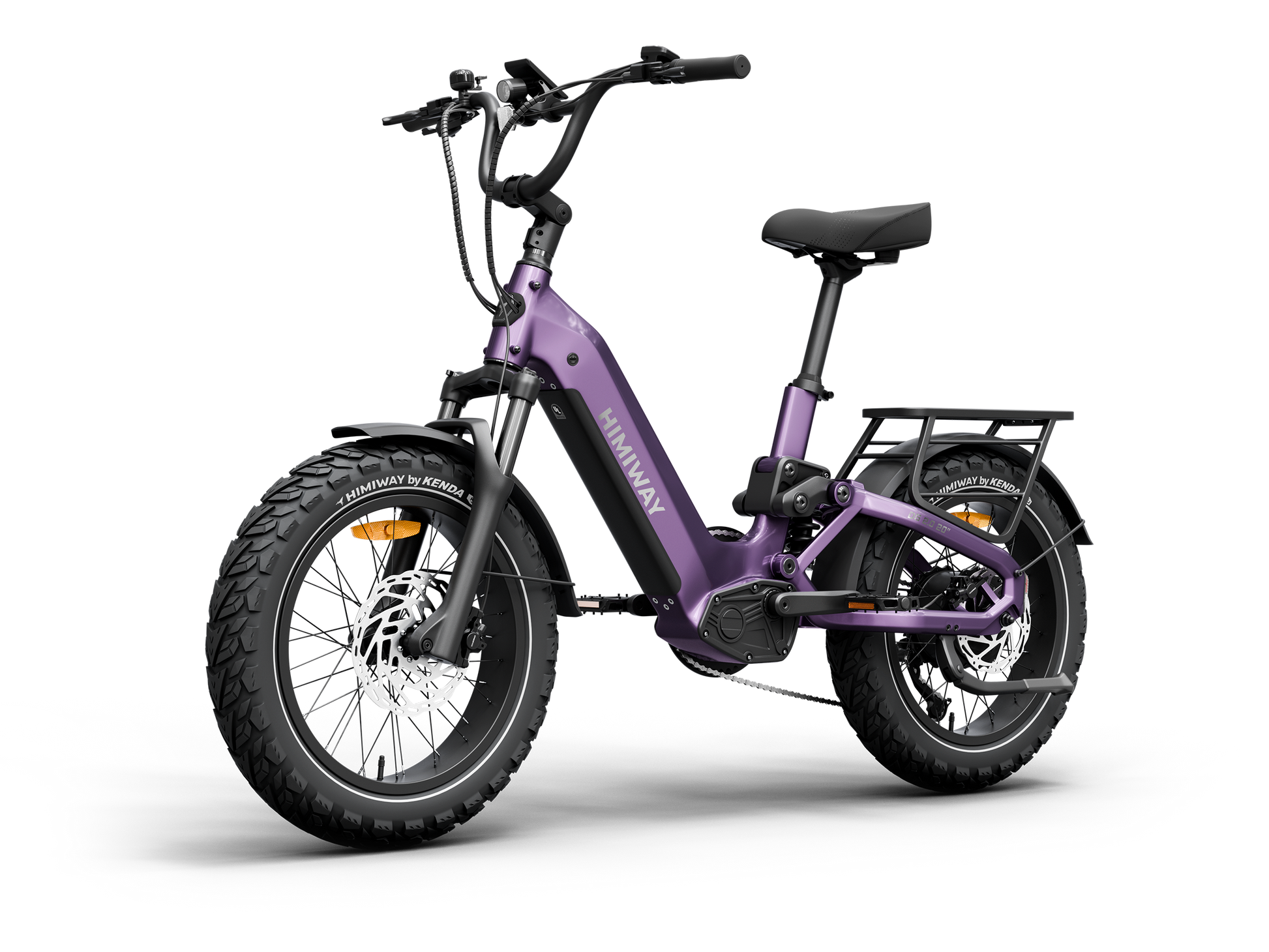 Himiway D5 2.0 20" full suspension fat tire electric bike in Nebula Mist front Right three-quarter view.