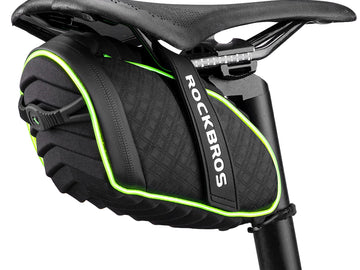 ROCKBROS Bike Seat Bag with LED Light, Waterproof, 3D Shell, and Rain Cover