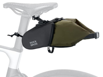 ROCKBROS Bike Saddle Bag, Bike Seat Bag With Bucket Quick Release 0.8-1.3L